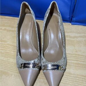 Beautiful nude snakeskin Coach kitten heels